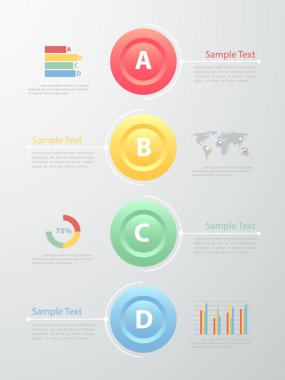 Tasarım zaman çizelgesi şablonu Infographic. İş kavramı 4 seçenekleri, vektör çizim 