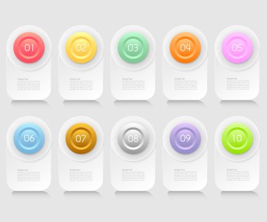Tasarım şablonu Infographic 10 seçenekleri. Vektör çizim 