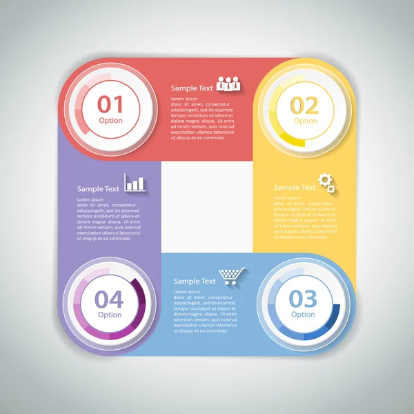 Modelo abstrato Infográfico. pode ser usado para layout de fluxo de trabalho, diagrama, opções de número —  Vetores de Stock