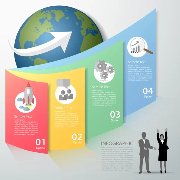 Formgivningsmall Infographic. Business koncept 4 alternativ — Stock vektor