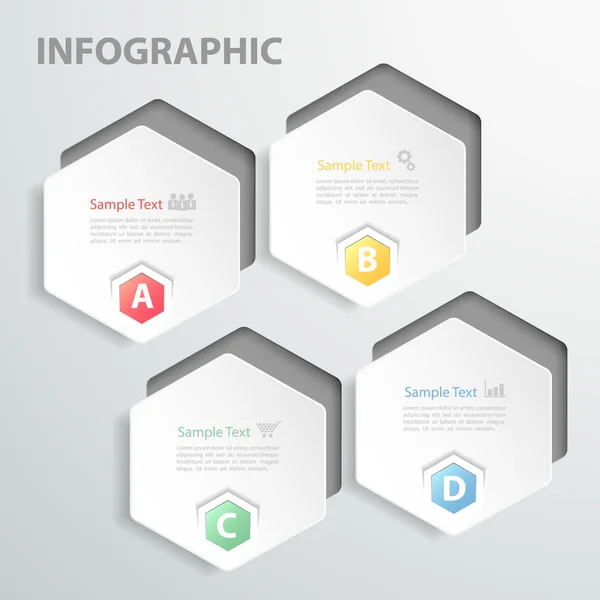 Modelo de design Infográfico. Conceito de negócio 4 opções — Vetor de Stock