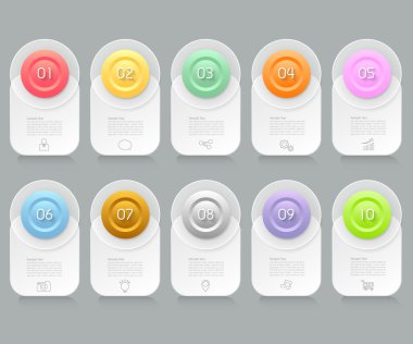 Infographic tasarım şablonu 10 seçenekleri. iş akışı düzeni, diyagram, numarası seçenekleri için kullanılabilir