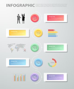Temiz şablon Infographic tasarlayın. iş akışı düzeni, diyagram, numarası seçenekleri için kullanılabilir