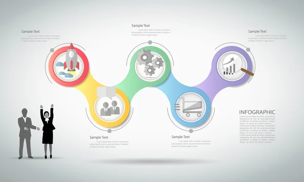 Plantilla abstracta Infografía. se puede utilizar para el diseño del flujo de trabajo, diagrama, opciones de número — Archivo Imágenes Vectoriales