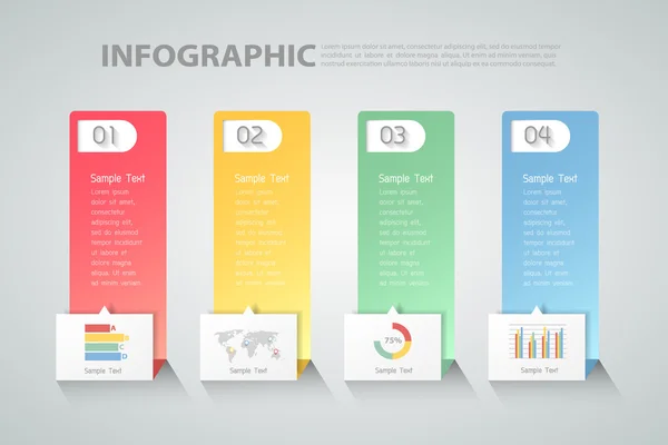 Diseño limpio plantilla infografía. se puede utilizar para el diseño del flujo de trabajo, diagrama, opciones de número — Vector de stock