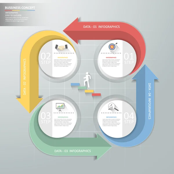 Plantilla infográfica de diseño 4 pasos para el concepto de negocio . — Archivo Imágenes Vectoriales