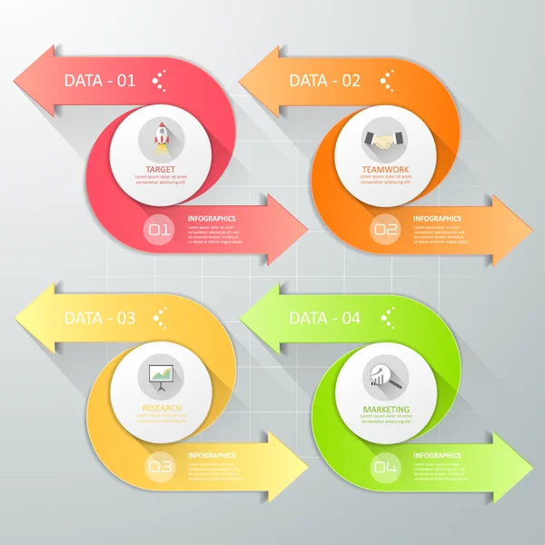 Šablona návrhu infographic 4 kroky pro podnikatelský záměr. — Stockový vektor