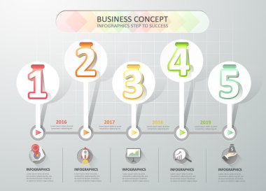 Timeline infographics template. Business concept infographic,Vector illustration.  clipart