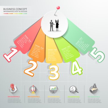 Tasarım numarası seçenekleri infographics. İş kavramı infografik, Vektör illüstrasyon. 
