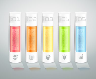 Tasarım infografik şablon 5 adım, İş kavramı infografik