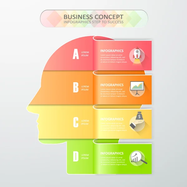 Designkonzept Brainstorming, Geschäftskonzept Infografik — Stockvektor