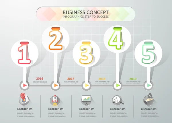 Zeitleiste Infografik-Vorlage. Geschäftskonzept Infografik, Vektorillustration. — Stockvektor