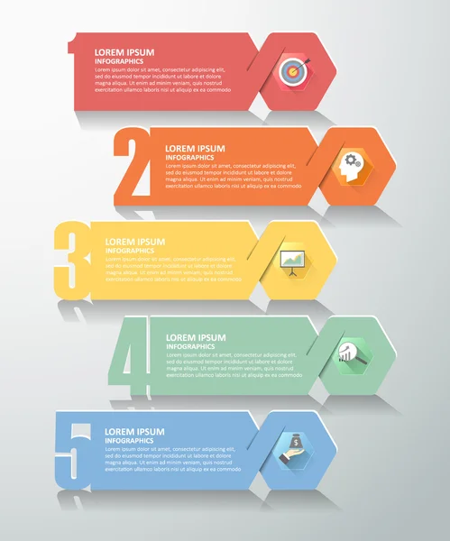 Ontwerp nummer optie 5 stappen. Infographic over business concept — Stockvector