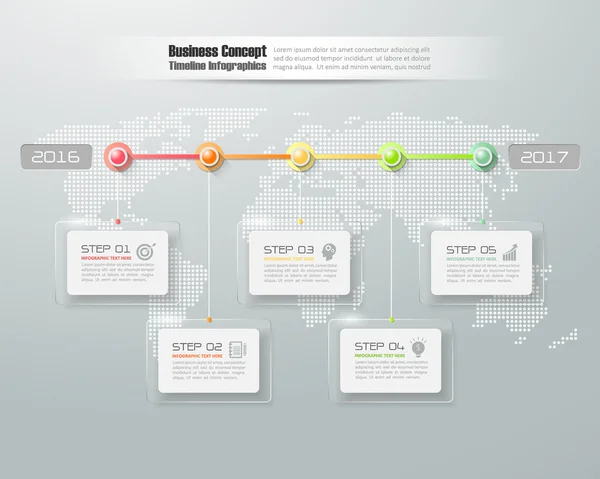 Mordern business timeline infographie template . — Image vectorielle