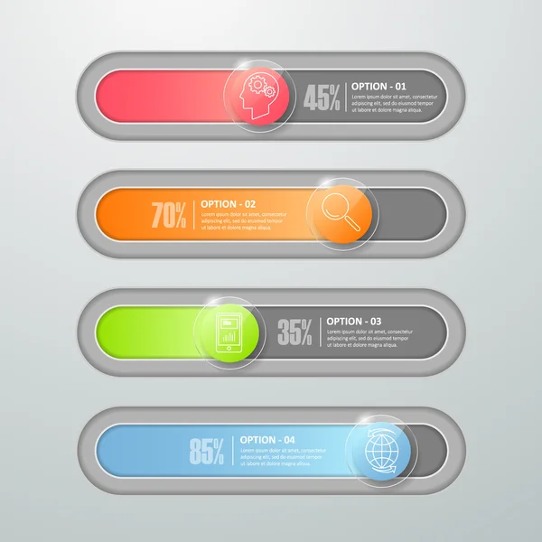 Diapositiva de botton de diseño, plantilla de infografía moderna . — Archivo Imágenes Vectoriales