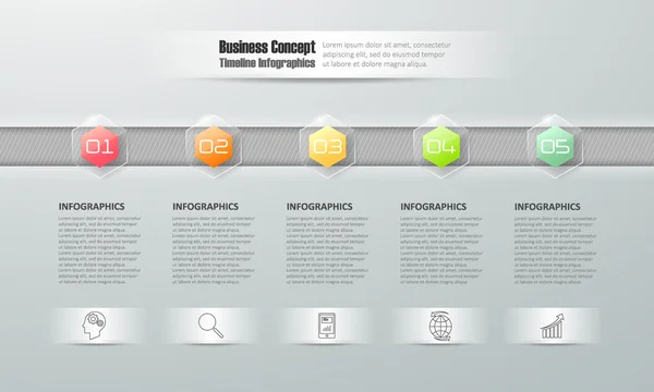 Moderne Business 5 Optionen Infografik. — Stockvektor
