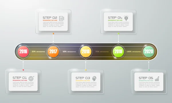 Modello di infografica Mordern business timeline. illustrazione vettoriale — Vettoriale Stock