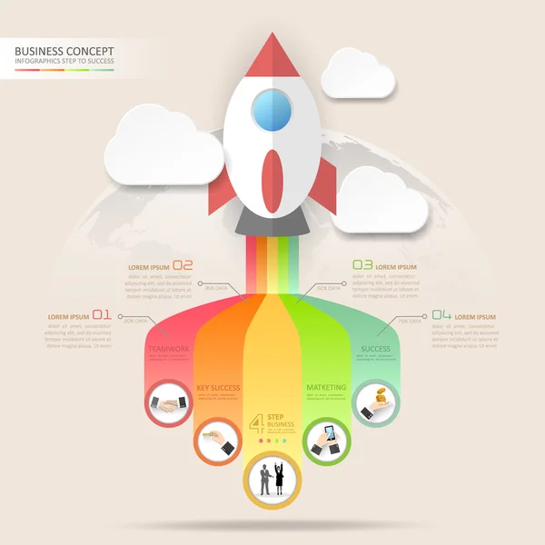 Návrh infografického konceptu pro spuštění podniku. Vektorová ilustrace — Stockový vektor