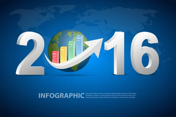 Koncepcja nowego roku 2016 — Wektor stockowy