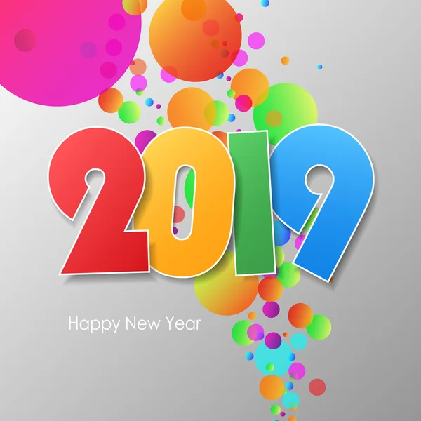 Basit tebrik kartı mutlu yeni yıl 2019. Vektör çizim 