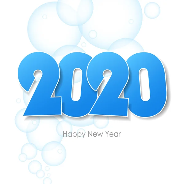 Mutlu yıllar 2020 tebrik kartı. su kabarcıkları arka plan, 