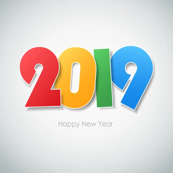 Mutlu yeni yıl 2019 tebrik kartı. Vektör çizim eps10