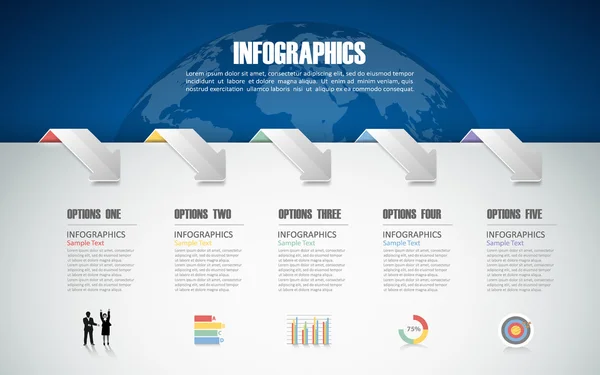5 adım Infographic şablonu. iş akışı düzeni için kullanılan, diyagram