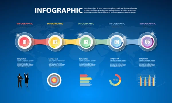 Tasarım Infographic şablonu bussiness konsepti için — Stok Vektör