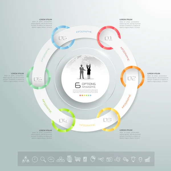 Design cerchio infografica modello, Business concept infografica — Vettoriale Stock