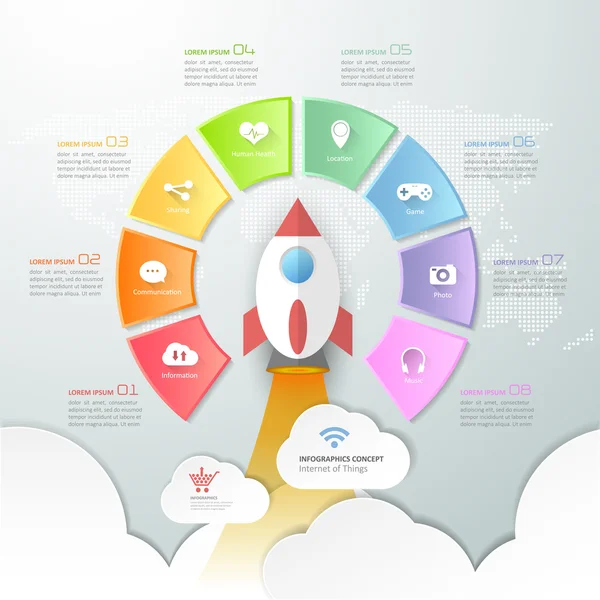 Design Internet das coisas conceito infográfico. Modelo infográfico —  Vetores de Stock