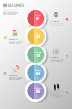 Infographic Şablon 5 adımları iş kavramı için Tasarla.