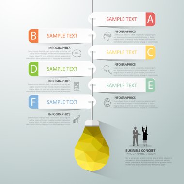 Tasarım lightblub Infographic 6 seçenekleri, iş kavramı Infographic