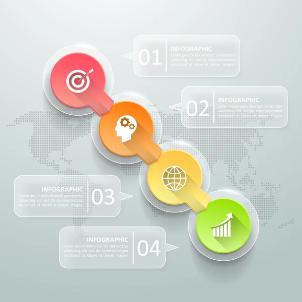 Résumé infographie 3d 4 options, Infographie de concept d'entreprise — Image vectorielle