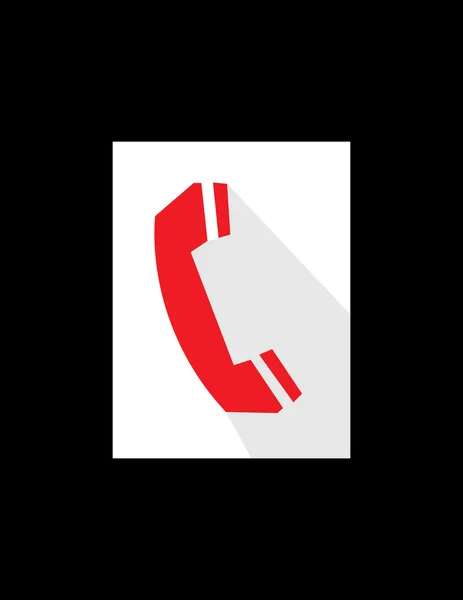 Telefone vermelho Flat Icon Logo Design — Vetor de Stock