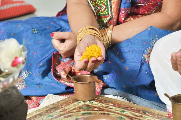 Indian women Hand Performing  Rituals
