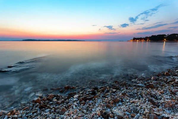 Zonsondergang in de Adriatische Zee, Kroatië, Europa — Stockfoto