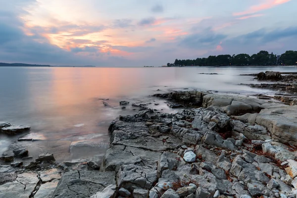 Zachód słońca na Adriatyk, Chorwacja, Europa Obrazek Stockowy