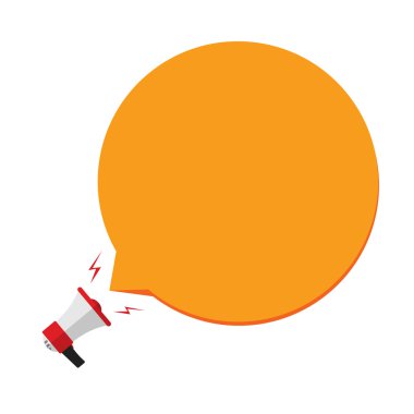 Turuncu konuşma balonu şablonuyla megafon