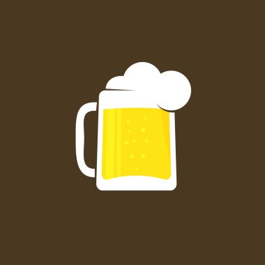 Beyaz bira cam köpük vektör logo şablonu ile