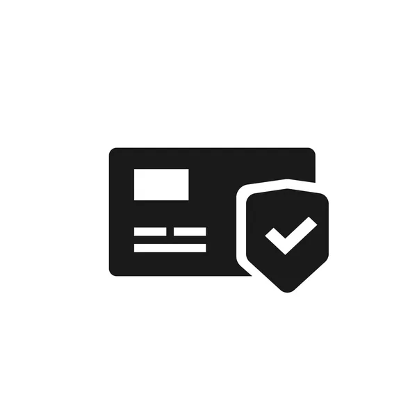 Icono de protección de tarjeta de crédito, señal de pago segura — Archivo Imágenes Vectoriales