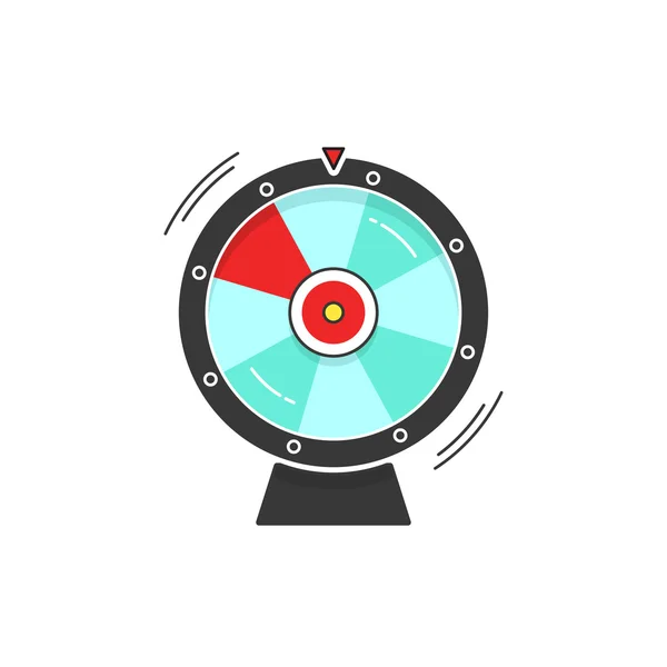 Wheel of fortune spinning vector icon illustration isolated on white — Stock Vector