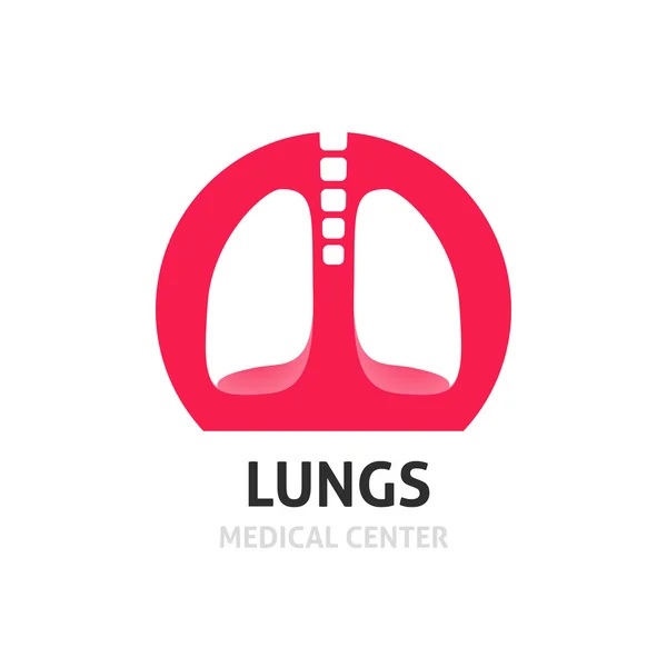 Plantilla del logotipo del vector del centro de diagnóstico médico de los pulmones, símbolo clínico — Vector de stock