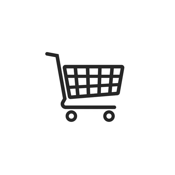 ショッピング カートのベクトルのアイコン、スーパー マーケットのトロリーのピクトグラム — ストックベクタ