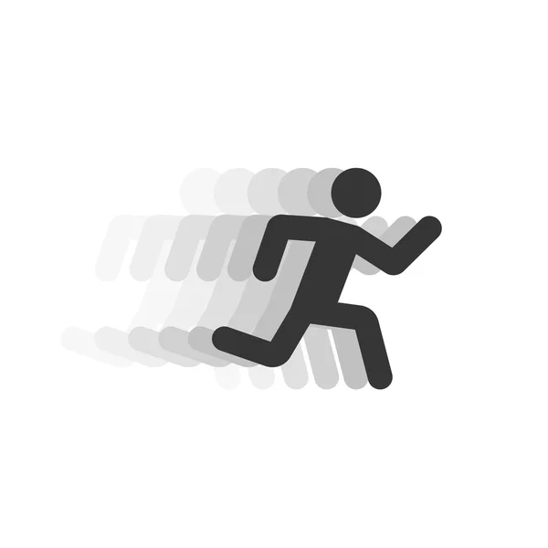 Illustrasjon med svart løpende mann med uskarpt bevegelsesspor – stockvektor
