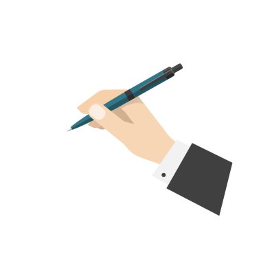 El topu biro kalem illüstrasyon tutarak