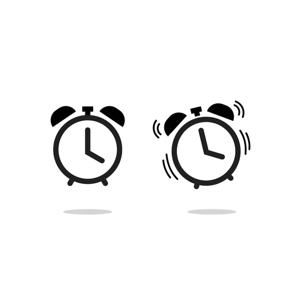 Reloj despertador icono vectorial aislado sobre fondo blanco — Archivo Imágenes Vectoriales