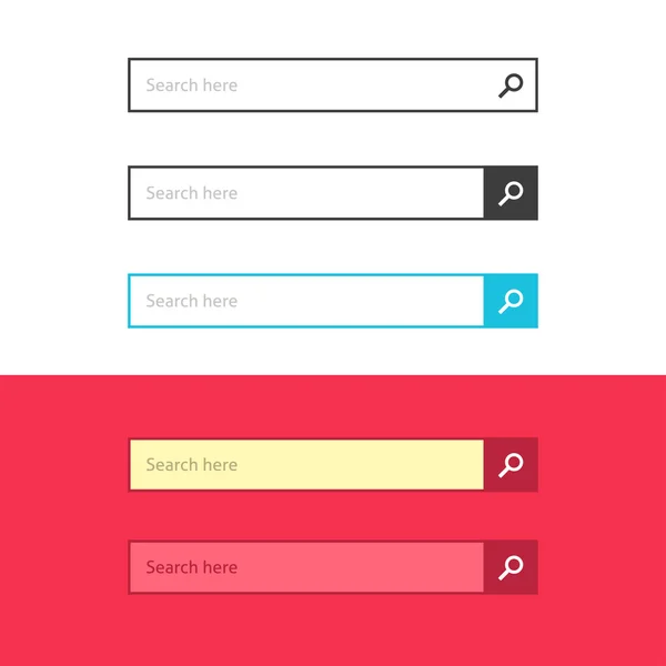 Pesquisa elementos de interface vetorial de conjunto de barras com botão —  Vetores de Stock