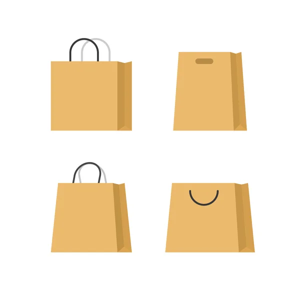 Bolsas de compras conjunto de vectores de papel aislado sobre fondo blanco — Vector de stock