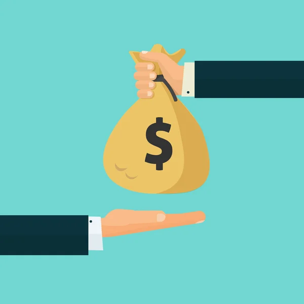 Başka bir el için ödeme, kredi vererek para çantası el, kredi