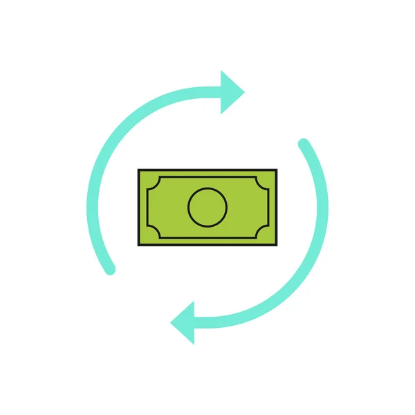 Векторні іконки грошових стрілок, концепція обміну готівкою, перетворення — стоковий вектор